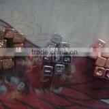 16MM Square Polyhedron D6 ABS Plating Silvery,coppery,golden Dice , 4.4g/pcs Electroplate Dice Surface Coating thumbnail-2