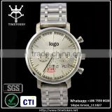 Alibaba China factory oem chronograph watch men in wristwatches with own logo stainless steel band