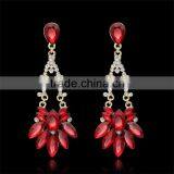 2016 New Vintage Style Dangling Chandelier Red Crystal Earrings Fashion Instyle thumbnail-2