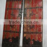 Chinese antique elm wood red garden door