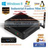 Fanless BayTrail Intel Celeron J1900 2.0GHz Quad Core MINI Computer Sever Thin Client ITX Computer Dual Lan Win7, Win8, Linux