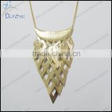 Latest Fashion Design Zinc Alloy Gold Tassels Necklace
