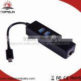 High Speed USB3.1 HUB to RJ45 and USB Date Connector for Galaxy Tab thumbnail-2