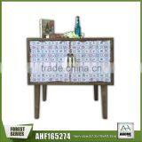 Shabby Chic Four Legs Living Room Coner Standing Tabel,Two Open Paper Printing Door Storage Cabinet