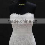 Real Factory Sample! Organza Drapping Belt Popular French Lace Applique Wedding Dress thumbnail-2