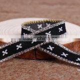 2016 Manufacture Diamond Chain Ribbon Black And White Ribbon With Hotfix Glue thumbnail-1