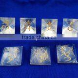 Crystal Quartz Sanskrit Chakra Pyramid Set