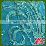 HANDMANDE WITH PEARL DECORATION EMBROIDERY FABRIC FROM WELL KNOWN SUPPLIER thumbnail-1