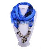 2016 New Trendy Cozy Noble Thin Silk Floss String 5 Flake Pattern Beads Scarf Women (SC150184) thumbnail-6