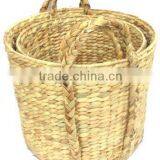 Water Hyacinth Storage Hamper Basket With Nice Handle