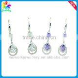 Ruby Gemstone Platinum Plating Silver Eardrop Ear Plug 925 Sterling Silver Hoop Gold Earring thumbnail-4