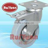 Gray Rubber Top Plate Swivel Steel Pedal Double Brake Caster thumbnail-1
