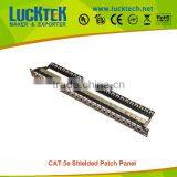 24 Port Cat5e Shielded RJ45 Through Coupler Panel 1U With Removable Cable Management