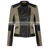 Lady's Fashion Style Faux Leather Fringe Jacket, Black thumbnail-1