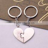 Manufactory Price Classical Design Lovers Keys Chain Silver Plated Heart Shaped Charm Keychain/ thumbnail-5
