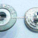 Metal nickel free stainless steel embossed garment button accessory