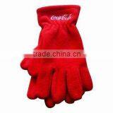 Custom Mens Red Polar Fleece Glove With Embroidery Logo