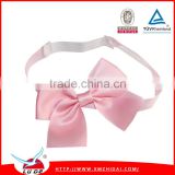 2015 wholesale polyester pre-tied ribbon bows with elastic loop for gift wrapping