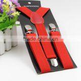 Promotional Red Braces Suspender For Kids Metal Clips Personalized Suspenders for Kids With Wholesale Price