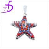 Colourful CZ Pendant Starfish Gemstone Jewelry Colourful Starfish Pendant thumbnail-1