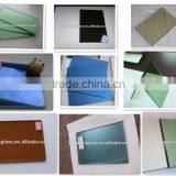 Building glass tinted (bronze&green&blue&grey)reflective float glass with BV & ISO