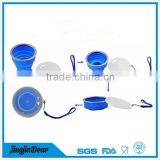 Portable Silicone Retractable Folding Coffee Cup With Lid thumbnail-1