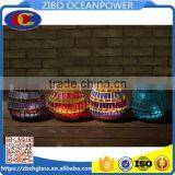 Glass jar Mosaic decor colored Glass Candleholder glass bottle