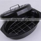 Best Kitchen Tool Oval Enamel Microwave Baking Pan With Lid thumbnail-4