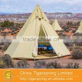 Outdoor Canvas Bell Tent Family Camping Teepee Tent thumbnail-1