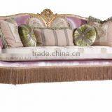 Elegant Embroidery Floral Cuddle Sofa, Noble Style Furniture Living Room Upholstery Chesterfield Sofa thumbnail-1