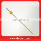 Wholesale Bamboo Colored Ball Decoration Disposable Skewers For BBQ