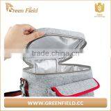 Grey Felt Adjustable Recycled Lunch Bag Picnic Cooler Bag With Zipper thumbnail-4