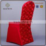 Solid White Rosette Chair Cover Wedding thumbnail-4