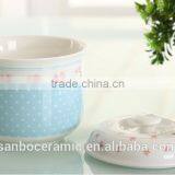 Chinese Style Home Ceramic Salt & Sugar Pot With Lid, Blue Flower Decal Printing thumbnail-2