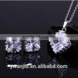 Wholesale Stock Small Order Latest Fashion Simple Square Necklace&Earring Sets thumbnail-1