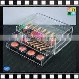 Fashion Custom Clear Acrylic Box Makeup Organizer Display Case With 3 Drawers thumbnail-1