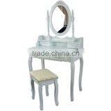 Wooden Dresser With Mirror// Wood Vanity Mirror and Bench Set thumbnail-1