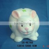 terra cotta rabbit design money bank-coin bank-ceramic rabbit bank for kid gift home decoration