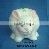 Terra Cotta Rabbit Design Money Bank-coin Bank-ceramic Rabbit Bank for Kid Gift Home Decoration thumbnail-1