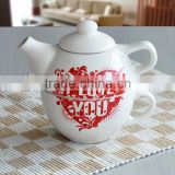 ceramic tea for one set with Valentines' day design tea set for St. Valentine day