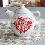 Ceramic Tea for One Set With Valentines' Day Design Tea Set for St. Valentine Day thumbnail-1