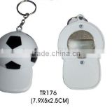 Hard hat shape plastic football design bottle opener keychain