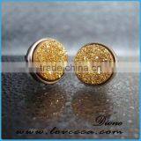 S925 String Silver Gold Plated Agate Druzy Earrings ,pave Druzy Earring thumbnail-1