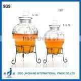 12L Glass Beverage Dispenser With Faucet and Metal Stand thumbnail-5