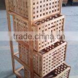 2017 New Design High Quality Wholesale Walnut Wood Laundry Basket thumbnail-1