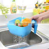 Plastic Square Vegetable Fruit Strainer Draining Basket With Handle