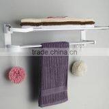 The New Space Aluminum Towel Rack With Double Folding Movable Hook Rack Bathroom Pendant thumbnail-1