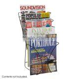 Hot Sale Floor Standing Black Color Metal Magazine Rack thumbnail-2