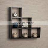 Intersecting Wood Wall Shelf / ShevIes, Modern Furniture Cubby Home Decor /Black thumbnail-3