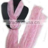 Wholesale Pink Chiffon Scarf Rose Scarf